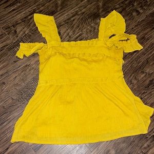 Impeccable Pig mustard yellow ruffle tank
